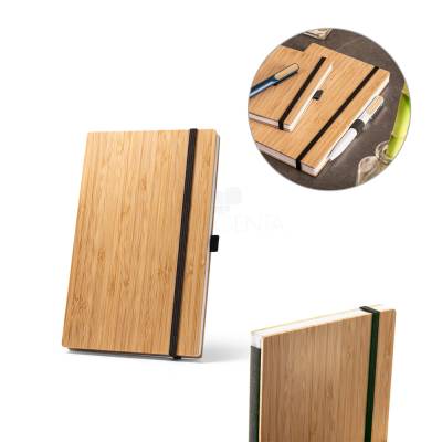 Caderneta de Bolso em Bambu Personalizada — 80 Folhas