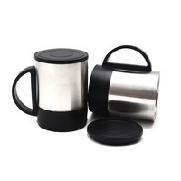 Caneca Inox Detalhe Preto 180ml Promocional