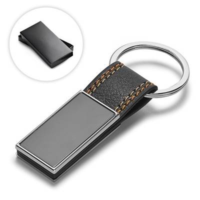 Chaveiro de Metal com Couro Sintético Promocional