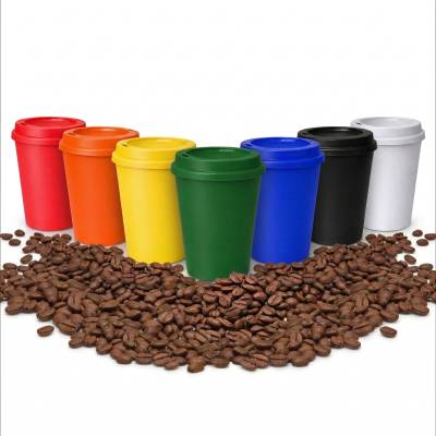 Copo Plástico com Tampa de Café 350ml