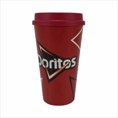 Copo Plástico In Mold Label com Tampa de Café 550ml