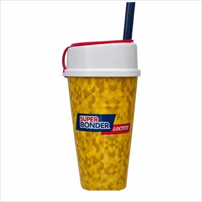 Copo Plastico In Mold Label com Tampa Porta Snacks 450ml