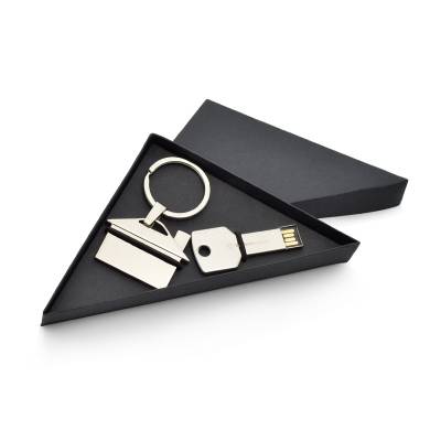 Kit Escritório com Chaveiro e Pen Drive Personalizado